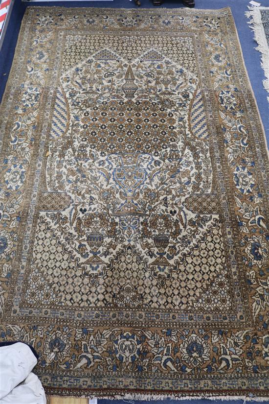 A Tabriz style rug, a Marks and Spencers rug and a Belgian carpet 7ft x 4ft 4in.